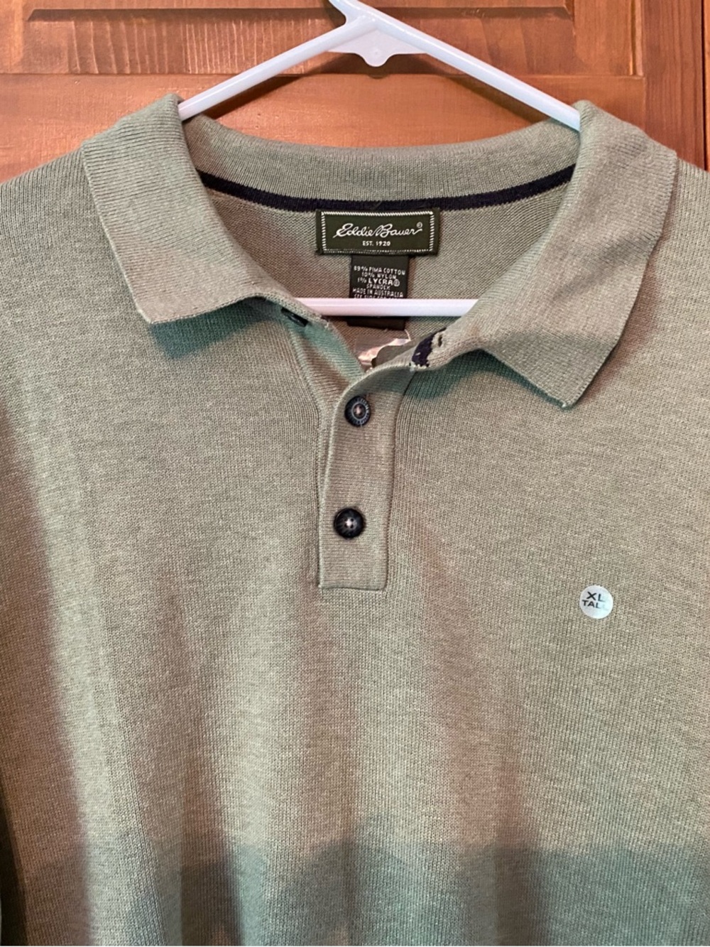 Eddie Bauer Men's Light Green Polo Sweater NWT